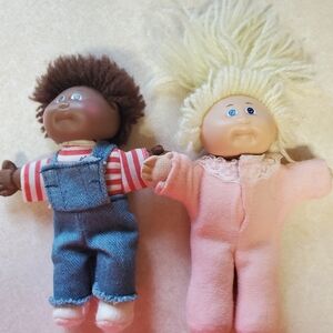 Adorable Mini Cabbage Patch Doll Set with Pink and Blue Outfits